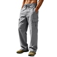 thumbnail image 2 of Akiihool Lightweight Summer Pants for Men Men's Straight Fit Comfort Stretch Chino Pant Dark Gray,L, 2 of 5