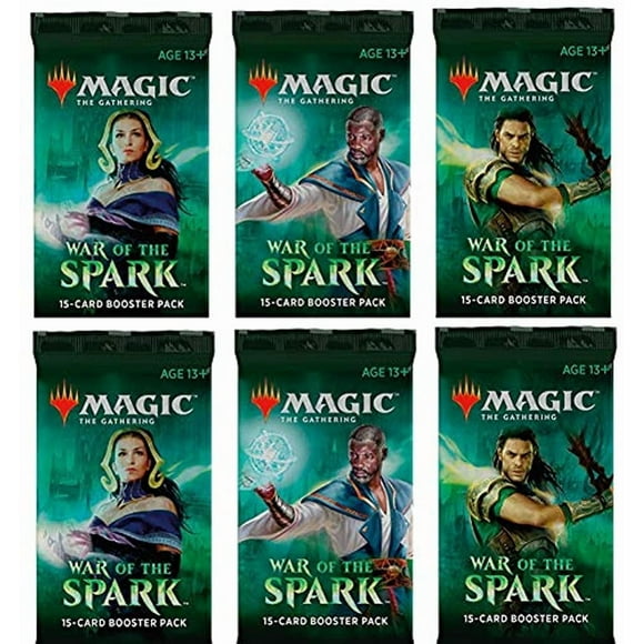 6 (Six) Booster Packs of Magic: The Gathering: War of The Spark (6 Pack - WAR Booster Draft Lot)