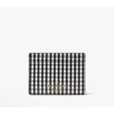 Kate Spade Madison Jazzy Gingham Small Slim Card Holder Black Multi