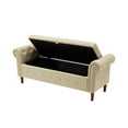 thumbnail image 3 of DeeHome Beige Multifunctional Storage Rectangular Sofa Stool, 3 of 8