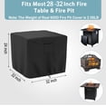 thumbnail image 2 of Fire Pit Cover Square, Waterproof Heavy Duty 600D Gas Fire Pit Table Cover with PVC Coating,2 Handles, 2 Air Vents,100% Waterproof,Anti-Crack, 32 x 32 x 24 inch Fits for 29”,30",31",32", 2 of 9