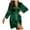 Dark Green, variant on Women's Long Sleeve French Elegant Silk Satin Robe Pajama Set Loungewear All Seasons