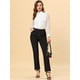 thumbnail image 3 of Allegra K Pantalones Largos De Pierna Recta Para Oficina De Trabajo Informal Con Cremallera Y Bolsillos Para Mujer Negro M Unique Bargains Pantalones, 3 of 5