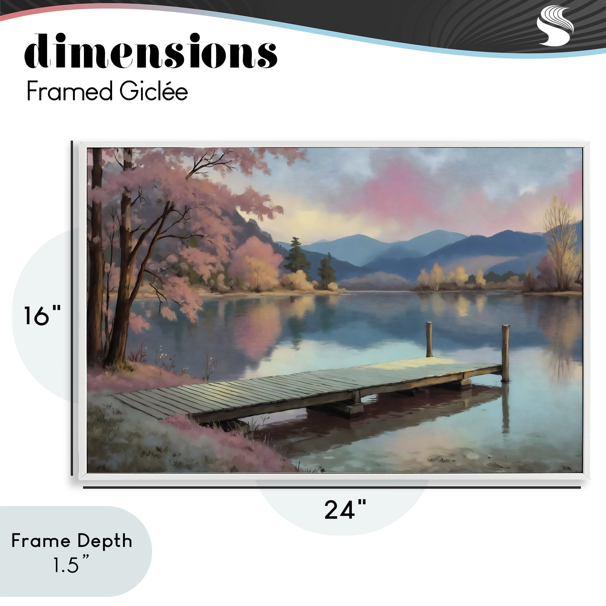 Stupell Industries Pink Dock at Sunset White Framed Giclee Art, design by Creative Studio