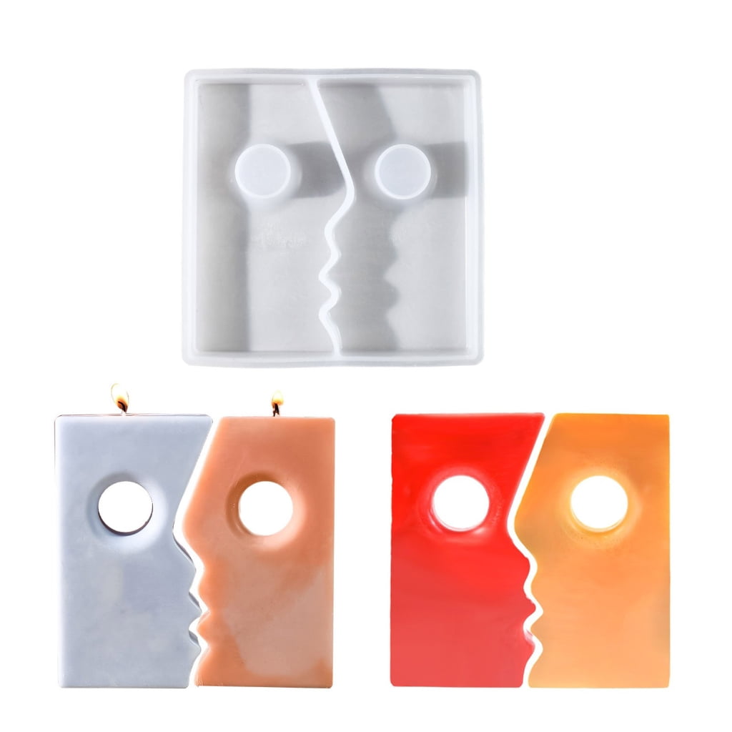 ZPAQI Gift Making Silicone Mold Plaster Mould for Abstract Kiss Face Scented Candle