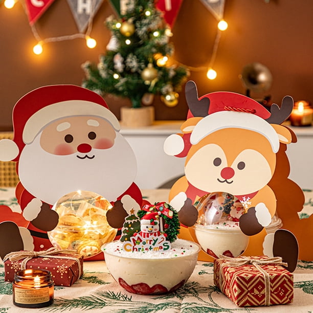 Xihbxyly Caja para Pastel de Navidad, Diseño Transparente Portátil, Caja de Papel Rojo Festivo, Perfecta para Dulces Navideños, Caja de Regalo Multiusos, Ideal para Fiestas y Celebraciones, Juego de
