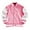 Pink, variant on Boy Girls Color Block Thickened Coat with Pocket Button Baseball School Bomber Jackets V-Neck Long Sleeve Open Front Sweatshirt Fall Winter Sweatshirt