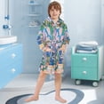 thumbnail image 5 of FORMRS Niños Bathrobe Unisex Hooded Robe Soft Plush Pajamas Sleepwear, Size 2-3T, Floral Window, 5 of 7