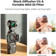 thumbnail image 3 of K&F CONCEPT Magnetic Variable Fader ND2-ND32 ND Filter and Black Diffusion 1/4 Filter 2 in 1 for DJI Osmo Pocket 3, Multi-Coated/HD Optical Glass, 3 of 7