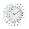 thumbnail image 5 of DecMode 3" Silver Glass Starburst Mirrored Wall Clock, 5 of 8