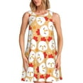 thumbnail image 1 of Easygdp Cartoon Chicken para Vestido Transpirable de Mujer, Vestido Suelto de Manga Corta con Pliegues y Bolsillos para el Verano, 1 of 7