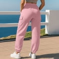 thumbnail image 7 of Iyufng Women Cargo Jogger Sweatpants Elastic High Waist Ribbed Ankle Cuff Loose Casual Pants with Pockets, 7 of 7