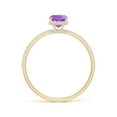 thumbnail image 2 of ANGARA Natural 0.7 Ct. Amethyst with Diamond Classic Ring in 14K Yellow Gold for Women (Ring Size: 3.5), 2 of 9