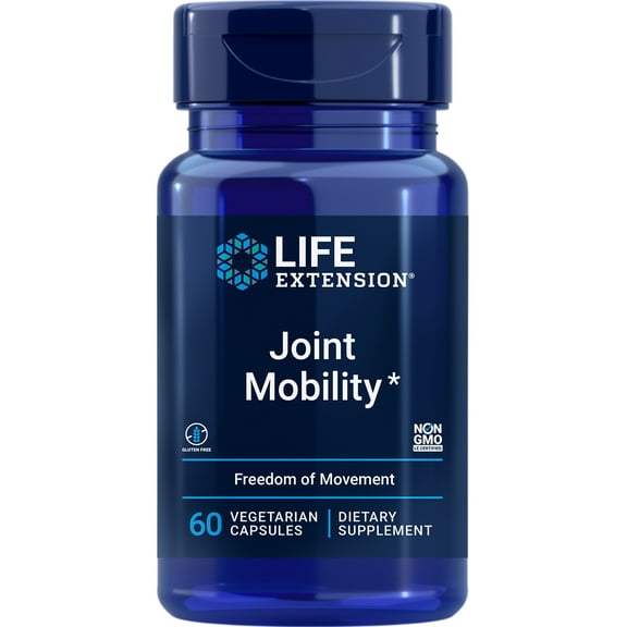 Life Extension Joint Mobility - Relieves minor knee discomfort and improves range of motion - Gluten-Free, Non-GMO - 60 Vegetarian Capsules