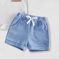 thumbnail image 5 of mgoYE Newborn Baby Boy Summer Outfit Set Contrast Color Romper Tops With Elastic Waist Shorts 0 3 6 12 18 Months Cute Infant Waffle Clothes Size 6-12 Months, 5 of 5