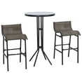 Outsunny 3 Piece Bar Height Outdoor Patio High Top Bistro Dining