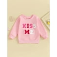 thumbnail image 3 of Kids Baby Girls Valentine's Day Sweatshirts 6M 12M 18M 24M 3Y Long Sleeve Crewneck Letter Embroidery Pullover Sweater Tops Clothing, 3 of 10