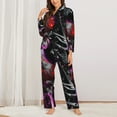thumbnail image 2 of Sikiie Artistic Skull Women's Long-Sleeve Shirt and Full-Length Bottom Pajama Set (s-xxl)-Medium, 2 of 7