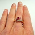 thumbnail image 5 of HeartsAndYou 2.2ct Natural Ruby Diamond Art Deco Bypass Engagement Ring 14k SOLID Yellow Gold, 5 of 8