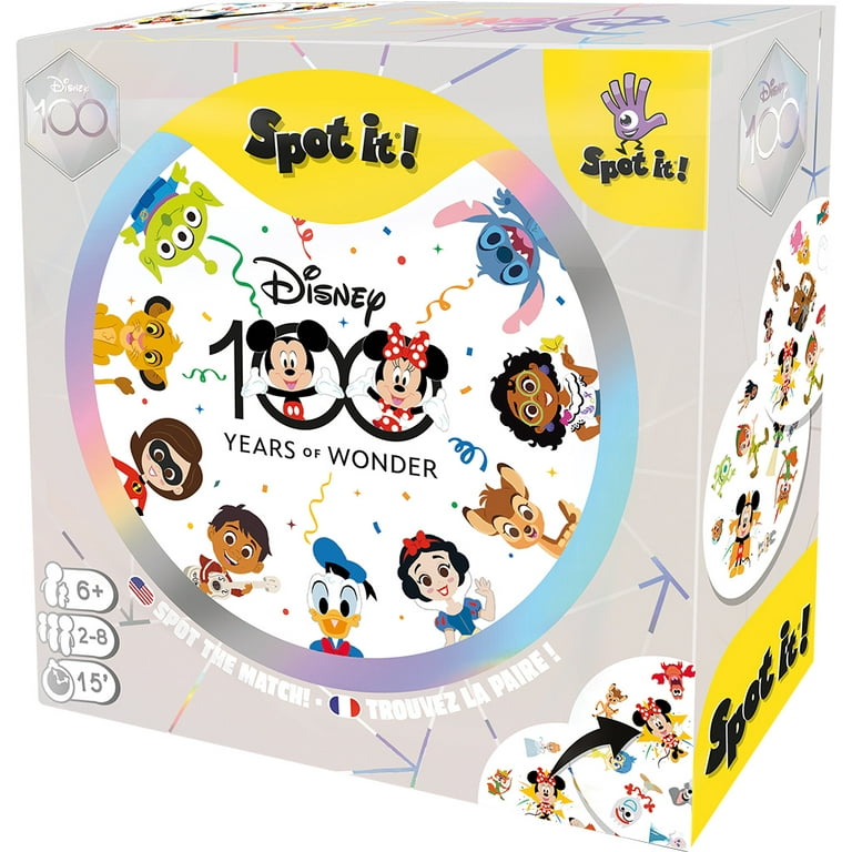 Spot It Disney 100th Anniversary Family Card Game for Ages 6 and up, from  Asmodee 