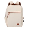 thumbnail image 1 of Beige 20-35L Waterproof Travel Backpack with USB Charging Port - Fits 16-Inch Laptop, Adjustable Shoulder Straps, Suitcase Strap, 180° Opening Main Compartment for College, Daily Commute & Trips,, 1 of 6