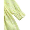 thumbnail image 5 of Seyurigaoka Baby Long Sleeve Dress with Bow Headband Daisy Print Ruffle, 5 of 6