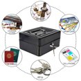 thumbnail image 5 of 1Pc Mini Portable Iron Petty Lockable Cash Money Coin Safe Security Box Household (Black), 5 of 5