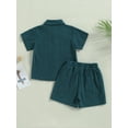 thumbnail image 4 of GXFC Toddler Baby Boys Summer Solid Shorts Outfits Infant Boys Short Sleeve Lapel Button Down Shirt Tops and Short Pants Set Casual Clothes 2Pcs 0-3T, 4 of 9