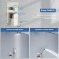 thumbnail image 3 of 12in Rainfall Shower Head with Handheld, Complete Shower Valve Kit, Shower Heads with Hand Held Spray, Rain Shower Head Systems Wall Mounted Combo Set, Brushed Nickel, 3 of 8