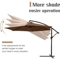 thumbnail image 4 of Devoko 10 Ft Patio Offset Cantilever Umbrella Outdoor Market Hanging Umbrellas with Crank & Cross Base, Brown, 4 of 5