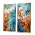 thumbnail image 3 of Designart "Beach Photo Oceanic flow IV" Coastal Beach Framed Wall Art Set Of 2 - Orange Beach Frame Gallery Set For Office Decor, 3 of 7