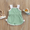 thumbnail image 4 of Bébé Sans Manches Barboteuse avec Dentelle Décoration Style Doux Arc Taille Haute Vêtements d'Été, 4 of 7