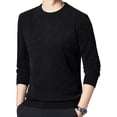 thumbnail image 2 of Mid-aged Men Sport Top Thickened Sweater Pure Color Round Neck Bottoming Clothes Long Sleeves Homewear Gym Running Basketball Sweatshirt, 2 of 8