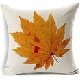 thumbnail image 5 of Fall Decor linen Leaves,Maple Leaf Autumn Decorations Cushion Covers 18 x 18 Inch Sofa Home Decor Throw Pillow Case for Bed Pillow Covers Set of 4, 5 of 5