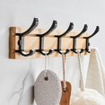 thumbnail image 1 of Perchero de Pared, Perchero Montado en la Pared, 5 Ganchos Dobles, Gancho Ajustable, para Colgar Abrigos, Sombreros, Bolsos, Llaves, Perchero Adecuado para, Dormitorio, Baño (5 Ganchos-50cm), 1 of 10