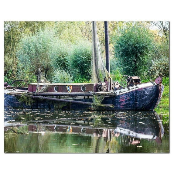 Boat Ship Ceramic Tile Mural Kitchen Backsplash Bathroom Shower, 400158-L54