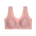 thumbnail image 1 of Sujetador fino con hebilla frontal de gran tamaño, de encaje, sexy, sin aro de acero, fruncido, chaleco sin costuras, hermosa espalda, ropa interior para mujer, 1 of 6
