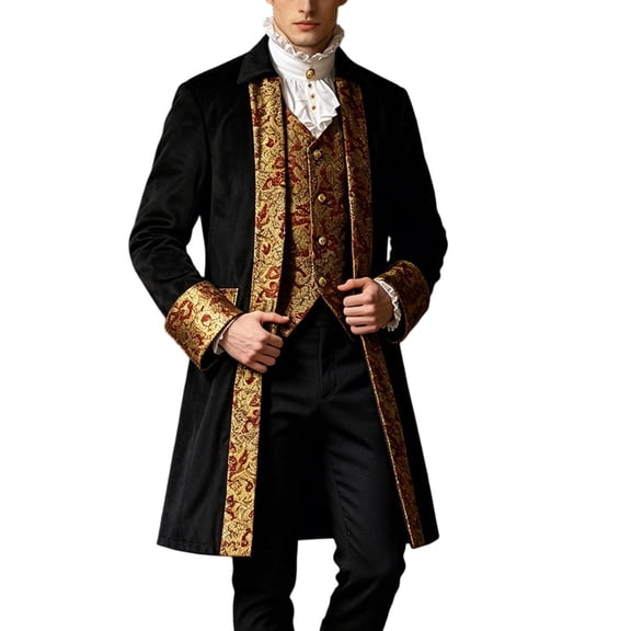 Mens Gothic Victorian Coat Medieval Steampunk Tailcoat 18th Century Regency Vintage Jacket