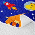 thumbnail image 5 of Manfei Space Astronaut Dino Wildlife Quilt King,Neon Stars King Coverlet Set,Blue Orange,3-Piece,1 Bedspread and 2 Pillowcases, 5 of 7