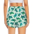 thumbnail image 3 of Picia Green Sea Turtle Pattern Women's 2 in 1 Athletic Running Shorts High Waisted Workout Casual Gym Sweat Shorts with Comfy Liner Zipper Pockets-XX-Large, 3 of 9