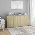 thumbnail image 5 of vidaXL Sideboard High Gloss White 31.5"x14.2"x29.5" Chipboard, 5 of 75