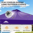 thumbnail image 4 of EAGLE PEAK 10 x 10 ft Pop Up Canopy Tent Instant Outdoor Canopy Straight Leg Shelter with Adjustable Height and Wheeled Carrying Bag, (Purple), 4 of 10