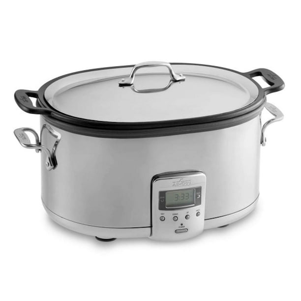 All-Clad Olla de Cocción Lenta de Acero Inoxidable con Inserto de Aluminio, 7 Cuartos