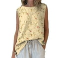 thumbnail image 2 of Yellow Women's Tanks, Vintage Floral Print Vest For Women Timeless,Women's Tanks & Camis XL, 2 of 4