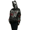 thumbnail image 5 of Qiylii Female Coat, Rhinestones Skull Butterfly Skeleton Print Long Sleeve Hooded Jacket for Spring Fall, S/M/L/XL, 5 of 9