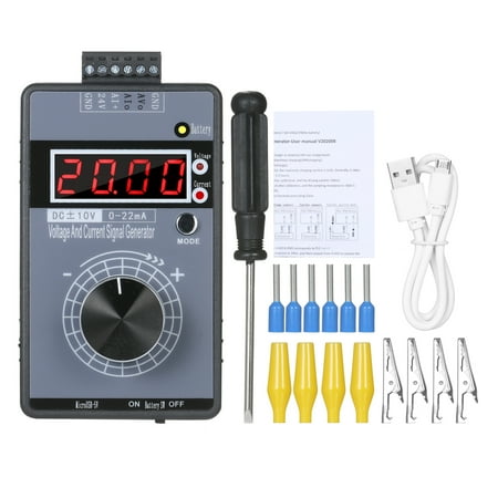 

KKmoon Portable Current Voltage Signal Generator Programmable Analog Signal Simulator Calibrator with Rechargeable Battery for Simulating DC -10~10V and 0~22mA Signals PLC Inputs