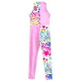thumbnail image 4 of Alvivi Kids Girls One Piece Dance Leotard Sleeveless Print Tank Unitards for Gym Yoga Fitness Pink 6, 4 of 5