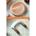 thumbnail image 5 of Salad Chopper With Round Wood Cutting Board - Mezzaluna Knife with Protective Cover and Anti-Slip Handle Stainless Steel Chopper Vegetable Cutter Onion Chopper Mincing Knife Pizza Cutter, 5 of 6