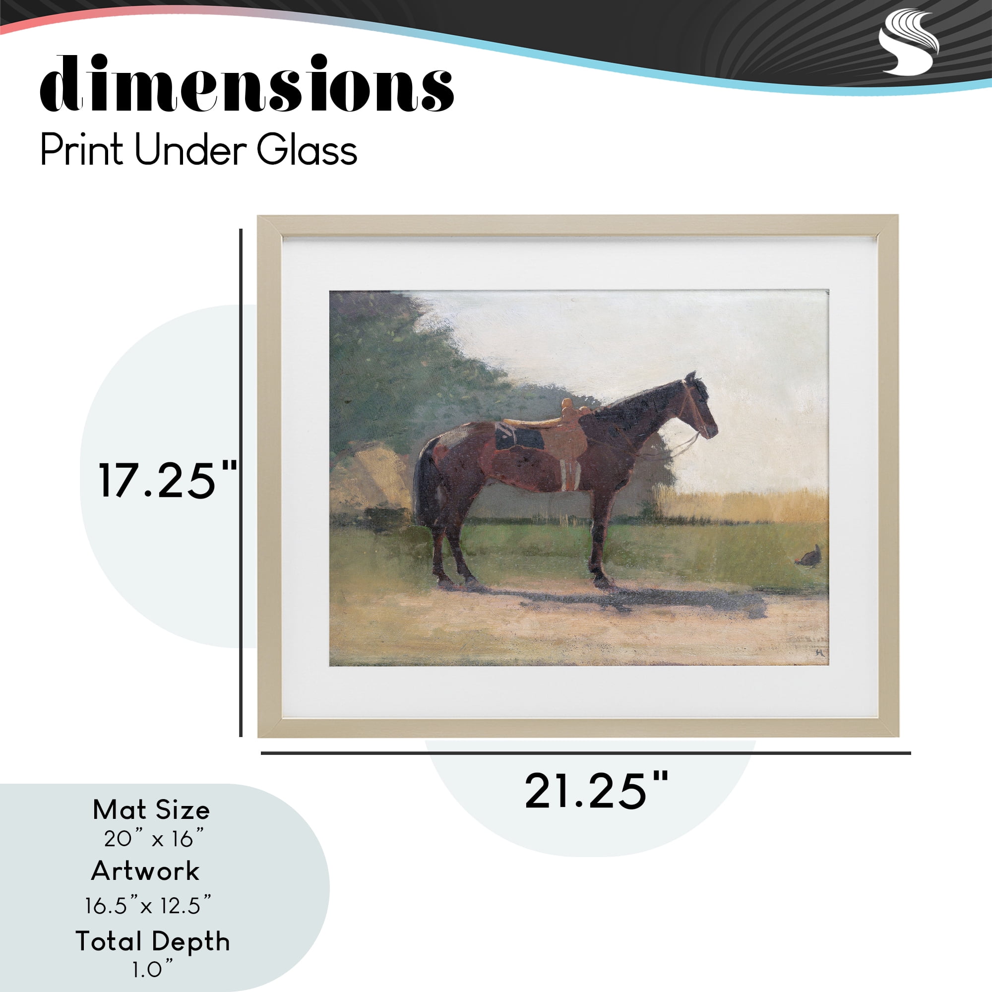 Stupell Industries Saddled Horse in Farm Yard Birch Framed Print Under Glass, design by Stellar Design Studio