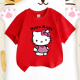 thumbnail image 3 of Camiseta de verano con estampado de Hello Kitty para niños y niñas, ropa para niños, camisetas de algodón para niños, camisetas deportivas de manga corta a la moda para edades de 3 a 14 años, camiseta, 3 of 5